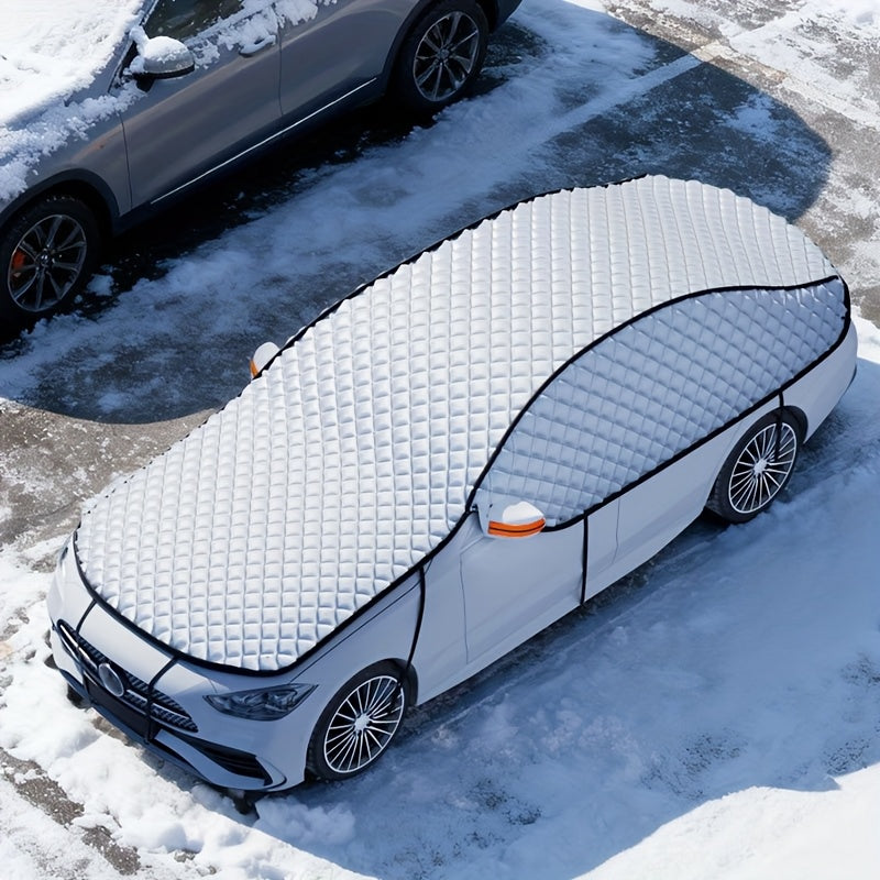 Car Windshield Snow Cover - Portable Snow & Ice Shield, Frost Protection, Easy Installation, Wind-Resistant - Fits Most Vehicles