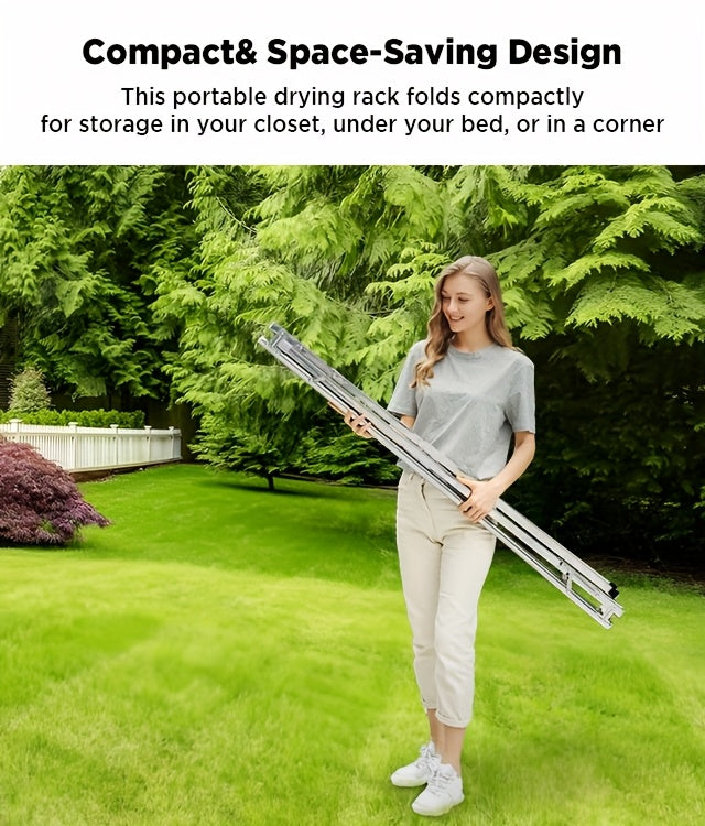 Stainless Steel Clothes Drying Rack 63" & 78.7" Retractable Foldable Heavy-Duty Laundry Drying Rack, Collapsible Indoor/Outdoor Clothesline with Adjustable Length for Balcony, Bedroom, and Laundry Room