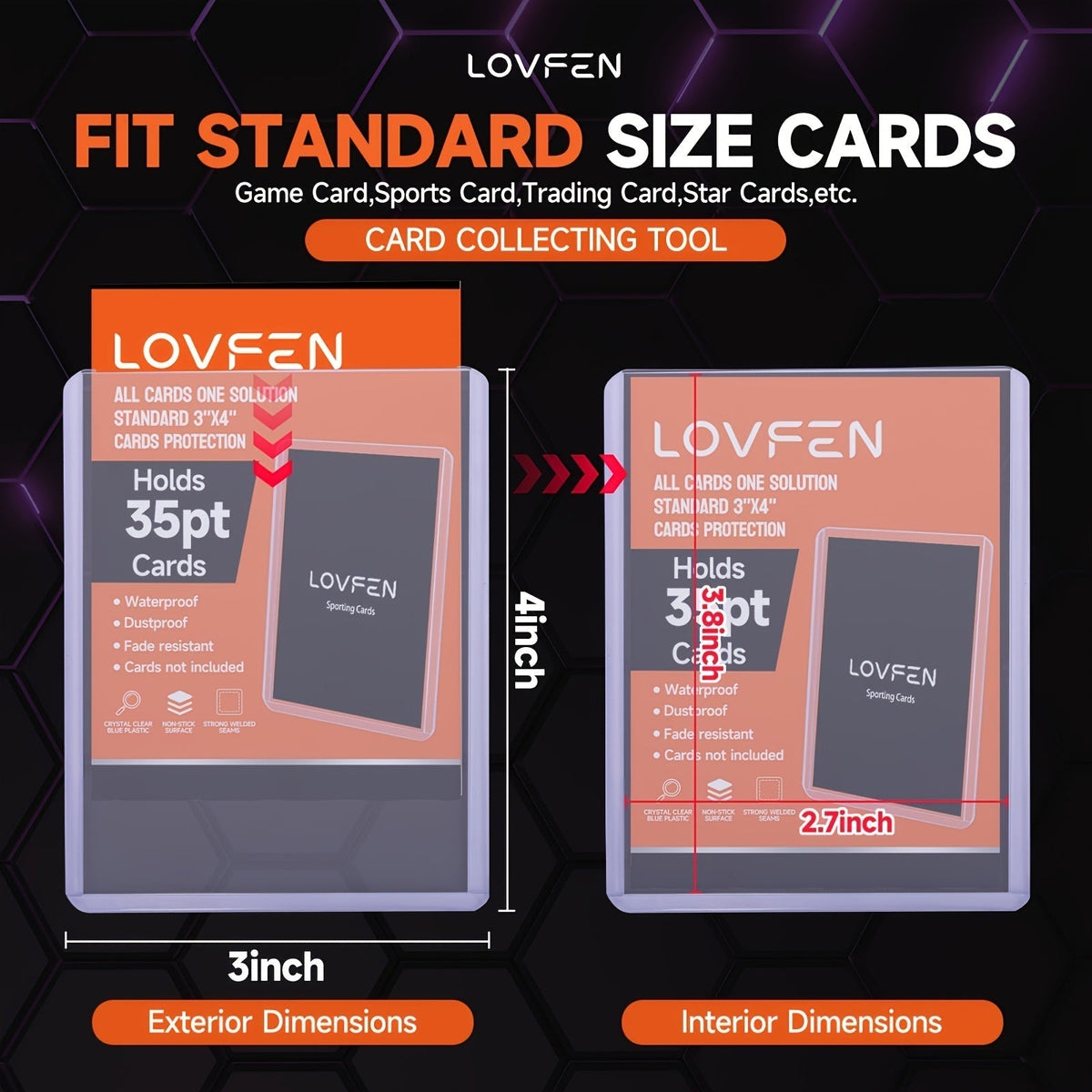 Trading Card Top Loaders, 200 Count Hard Plastic 3x4 Inch Card Holders with Sleeves for Baseball, Football, Basketball Sports Cards, TCG, Pokémon Collector Gift