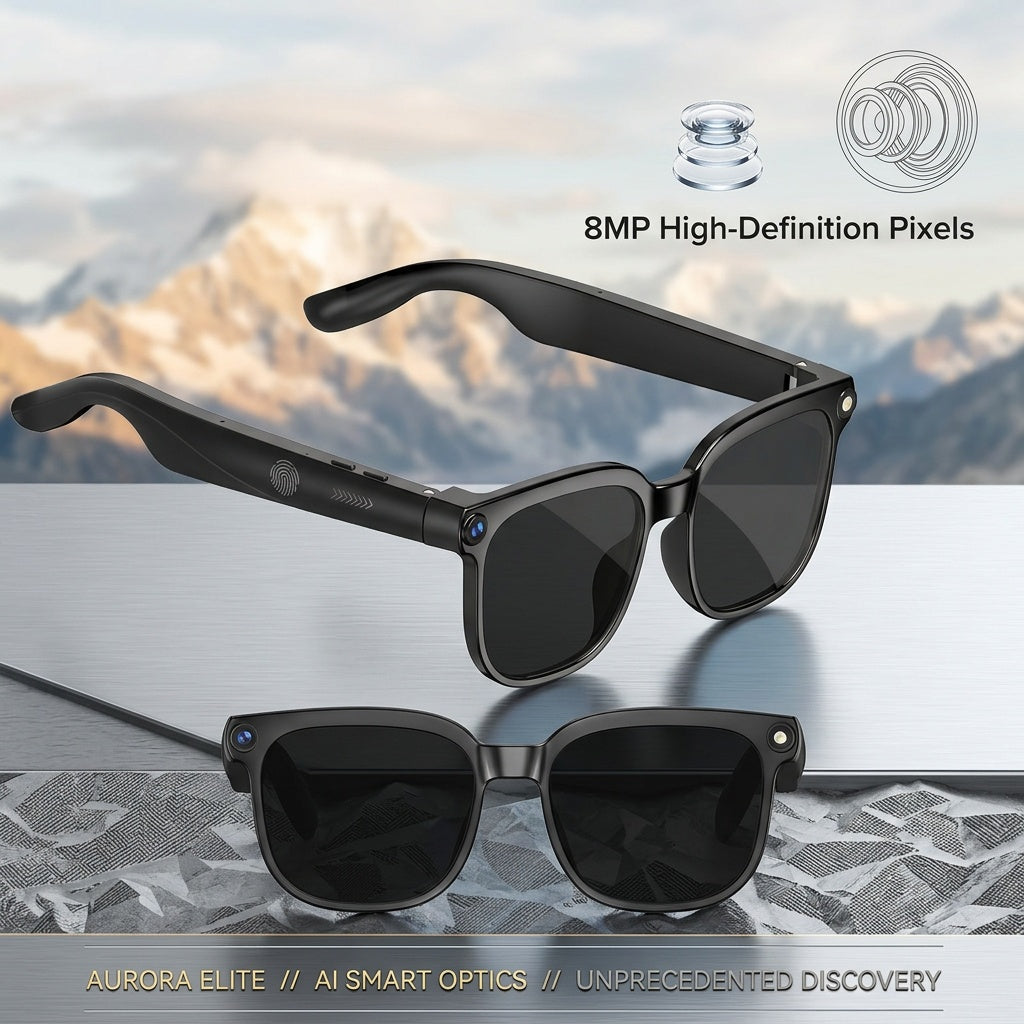 AI Smart Glasses with Camera or Audio – Real-Time Translation in 110+ Languages, HD Video Recording, AI Voice Control, Hi-Fi Music & Calling, Photochromic Lenses, Sports & Skiing Outdoor Wearable Tech