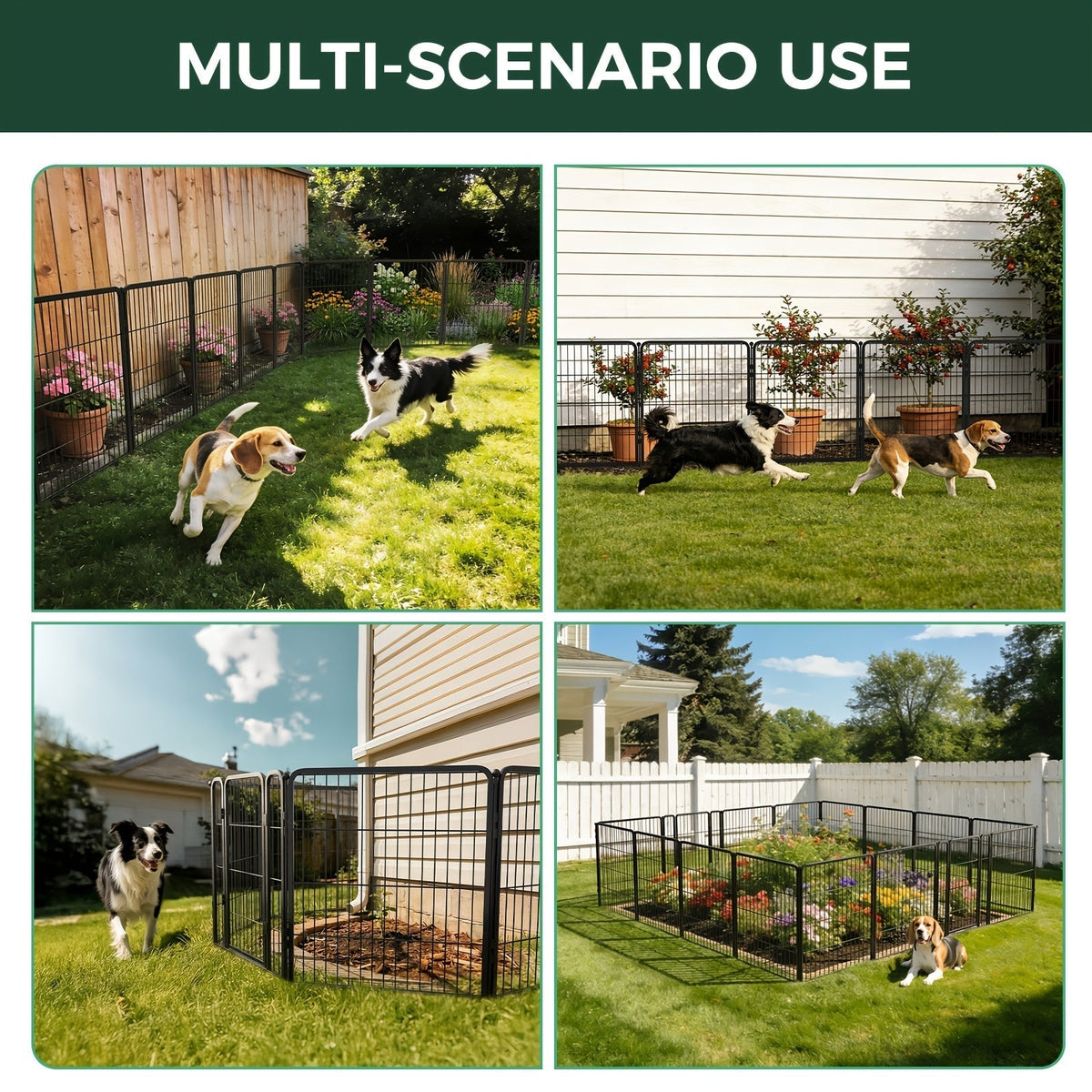 FXW Dog Playpen Heavy Duty Metal Pet Fence with Gate – 8/16/24/32/48 Panels, 24/32/40 Inch Height, Indoor & Outdoor Exercise Pen for Large, Medium, and Small Dogs, Portable Yard, Garden, and RV Camping Enclosure