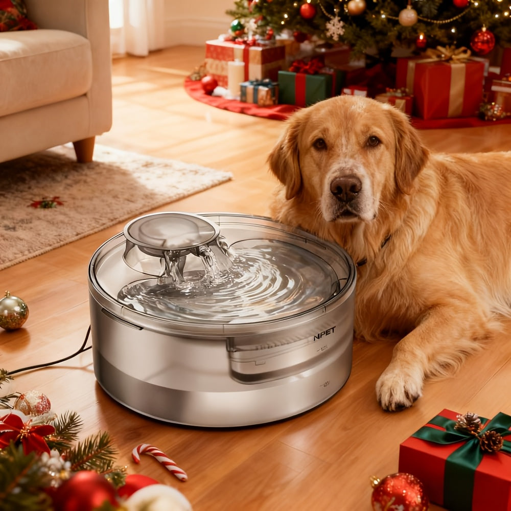 Automatic Dog Water Fountain 1.3 Gallon Large Capacity Pet Water Dispenser with Splatter Guard, Cleaning Kit, and Low Voltage USB for Dogs, Cats, and Multiple Pets