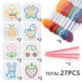 Kids Beginner Sewing Kit, 27-Piece Felt Craft Set with Plastic Needles, Thread, Sewing Board, Multi-Style Combinations, Entry-Level DIY Craft Activity, Fine Motor Skills Gift for Girls & Boys Ages 3+