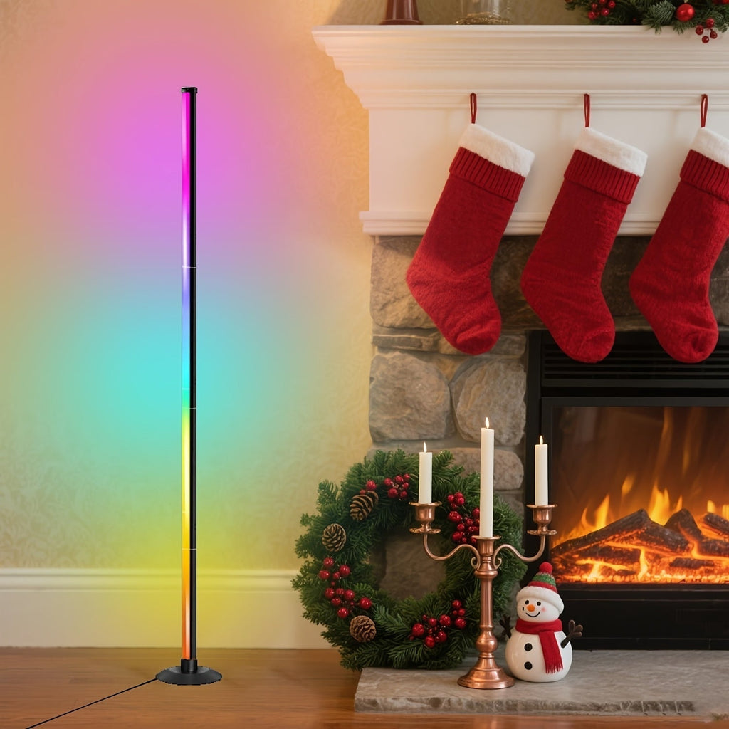 Smart RGBICB LED Floor Lamp with App and Remote Control, Color-Changing Corner Mood Lighting for Living Room, Bedroom, Gaming Room, Office, Home Decor, Birthday, and Christmas Gift