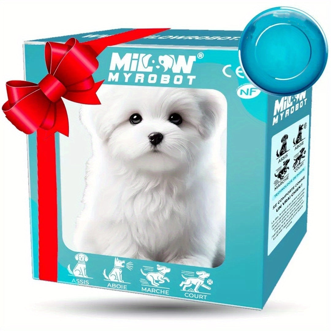 Interactive Robot Puppy Toy: Walking, Barking, Tail-Wagging Realistic Electric Simulation Dog with Dog Bone Accessory, Gift Box, Kids' Birthday, Christmas, New Year Gift for Boys and Girls