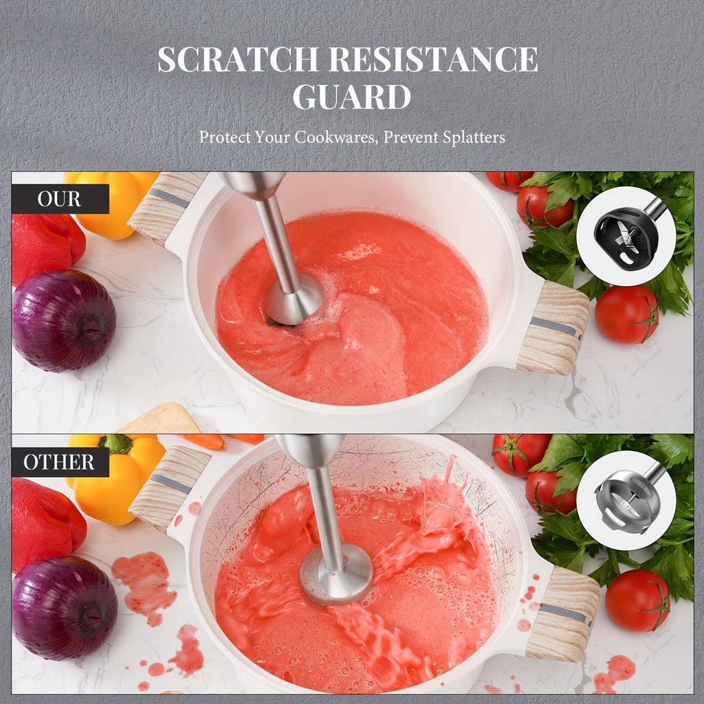 7-in-1 Immersion Blender 1000W with 20 Speeds & Turbo - Titanium Blades, BPA-Free, Dough Hooks, Egg Beaters, Whisk, 27oz Beaker & 20oz Chopper, Scratch-Resistant Hand Blender for Kitchen