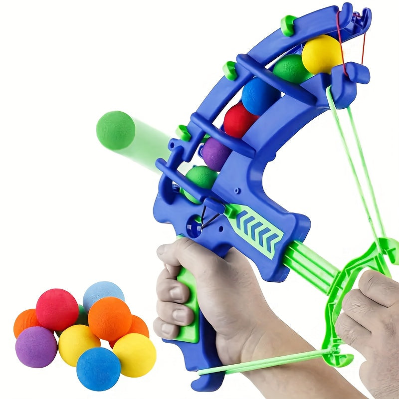 Kids Soft Foam Ball Bow Launcher Toy Set with 5, 10, 15, or 20 EVA Balls, Safe Outdoor Indoor Active Play Competitive Shooting Game for Boys Girls Ages 3 and Up, Birthday Gift (Random Ball Colors)