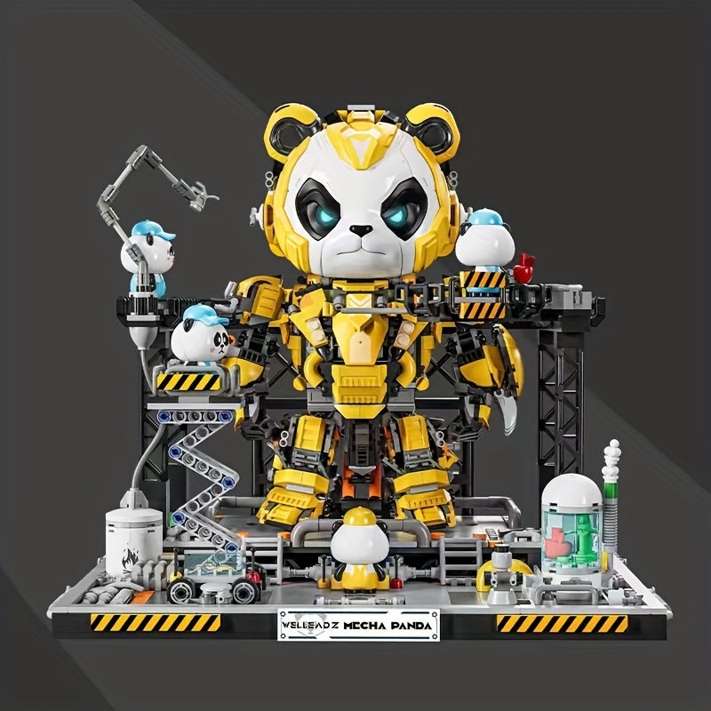 2198pcs Mecha Panda Building Blocks Set - Cool Transforming Robot Puzzle Toy for Kids & Adults, Creative STEM Brick Kit, Perfect Christmas Birthday Gift, Living Room Display Model