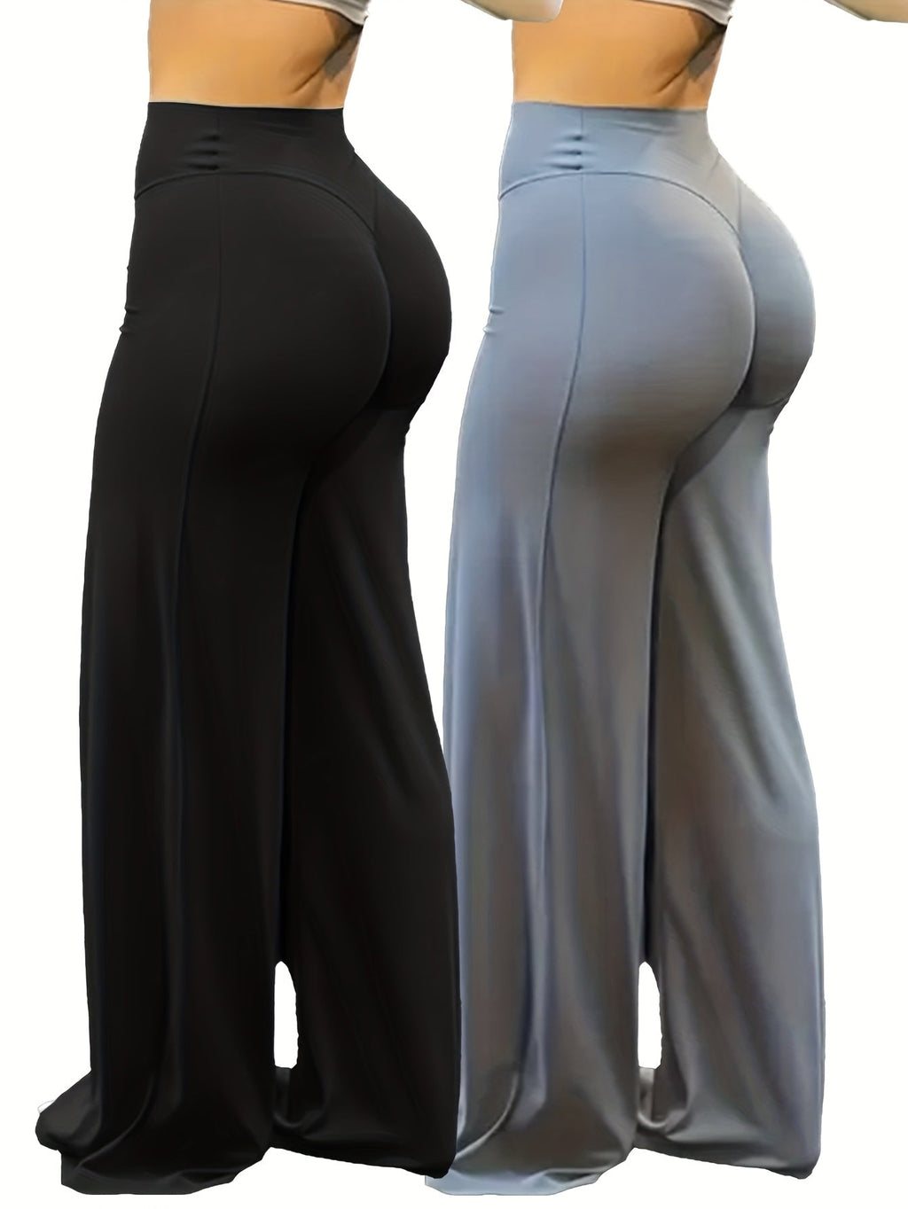 High-Waisted Wide-Leg Yoga Pants with Full Coverage and High Elasticity - Plus-Size Flare Leggings for Gym Fitness, Training, and Casual Wear, Suitable for All Seasons, S-XL