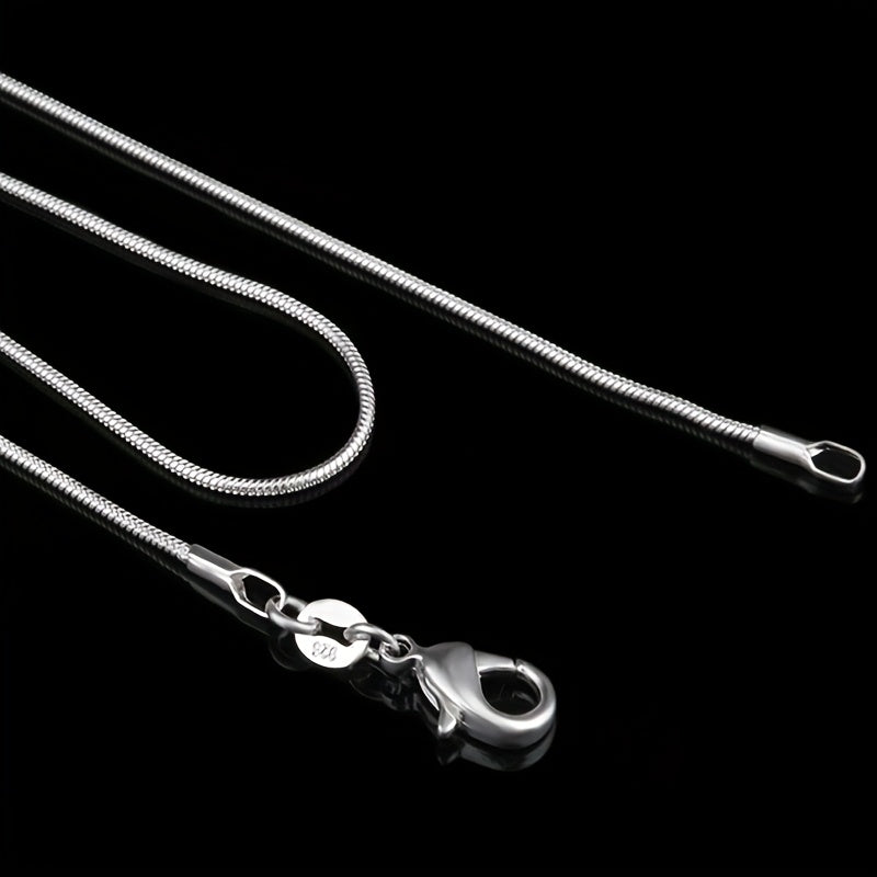 5-Piece 925 Silver Plated Snake Chain Necklace Set – 1mm Solid Bead Chain for Women & Men, Multiple Lengths 18-30 Inches, Layering Necklace Gift Set with Gift Bag