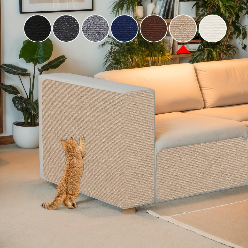 Self-Adhesive Wall-Mounted Cat Scratching Post - Removable Indoor Cat Scratcher Furniture Protector for Walls, Sofas & Chairs, Modern Sisal Scratching Board, Easy to Install, 6 Colors (15.75"x39.37")