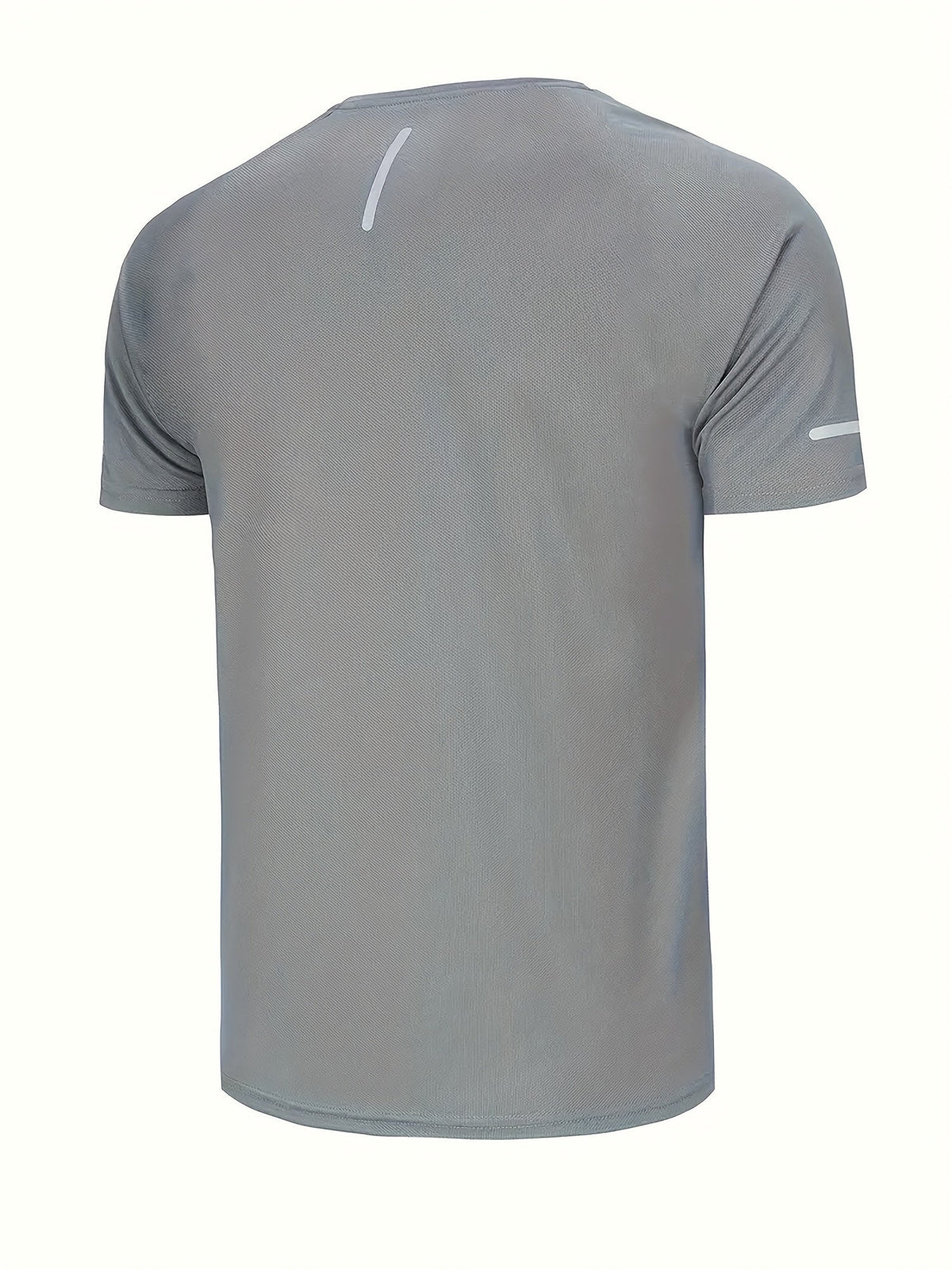 6-Pack Reflective Stripe Quick-Dry Moisture-Wicking Running T-Shirts - Breathable Short-Sleeve Crew Neck - Gym & Workout - XS–XXL - Gray, Navy, Black, White, Army Green & Wine Red