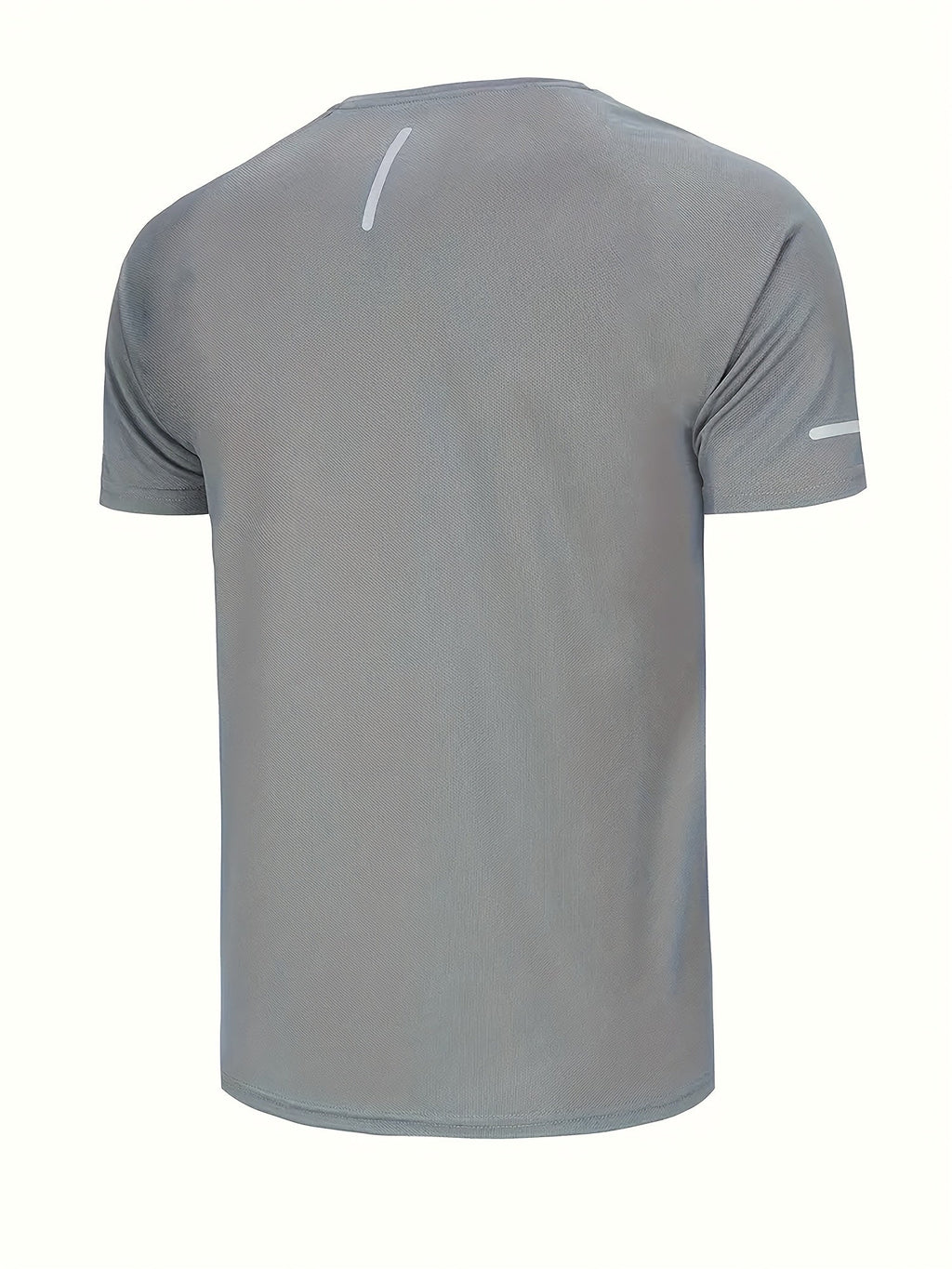 4-Piece Men's Athletic T-Shirts - Moisture-Wicking Quick-Dry Workout Tops with Reflective Stripes - Lightweight Breathable Gym & Running Shirts - XS–XXL - Gray, Navy Blue, Black & White