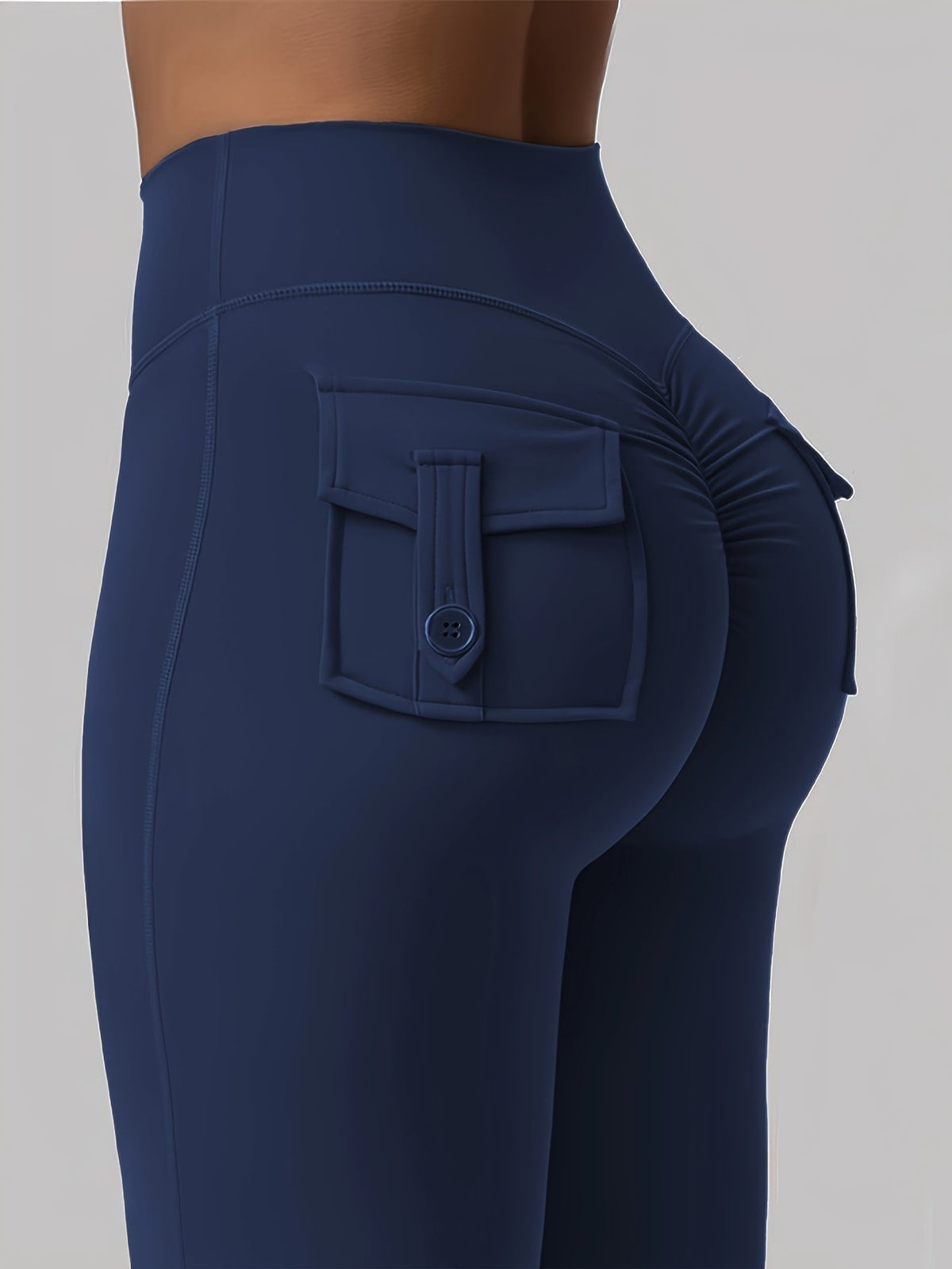 Women's High-Waisted Flare Pants 3-Pack – Butt-Lifting Tummy-Control Quick-Dry Cargo-Style Leggings, Tracksuit Casual Sports Full-Length Trousers (Black, Gray, Green)