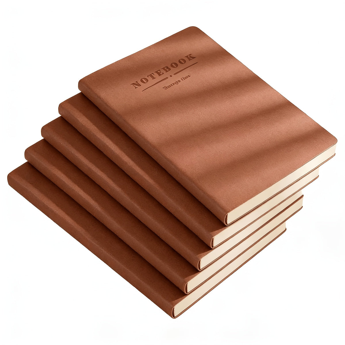Soft Faux Leather Notebook 5-Pack Set, Square Ruled, Soft Cover with Bookmark, Extra Thick Pages for Business Meetings, School, Academic Writing – 7 Colors