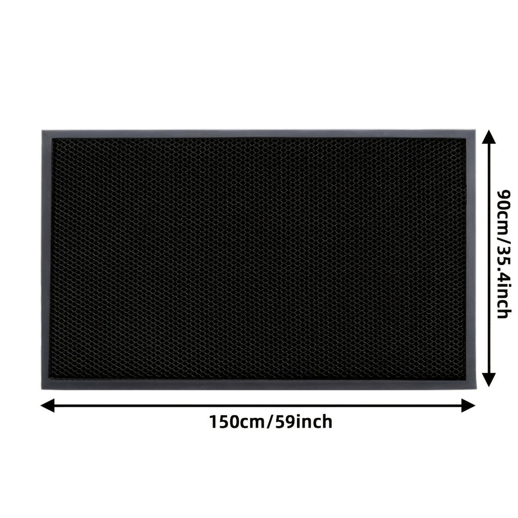 Heavy-Duty Nylon Door Mat – 3D Grid Dirt Trapping Low Profile 0.39" Non-Slip Rubber Backing All-Season for Front Door Patio Garage & Entryway in Black Brown Blue & Black Gray