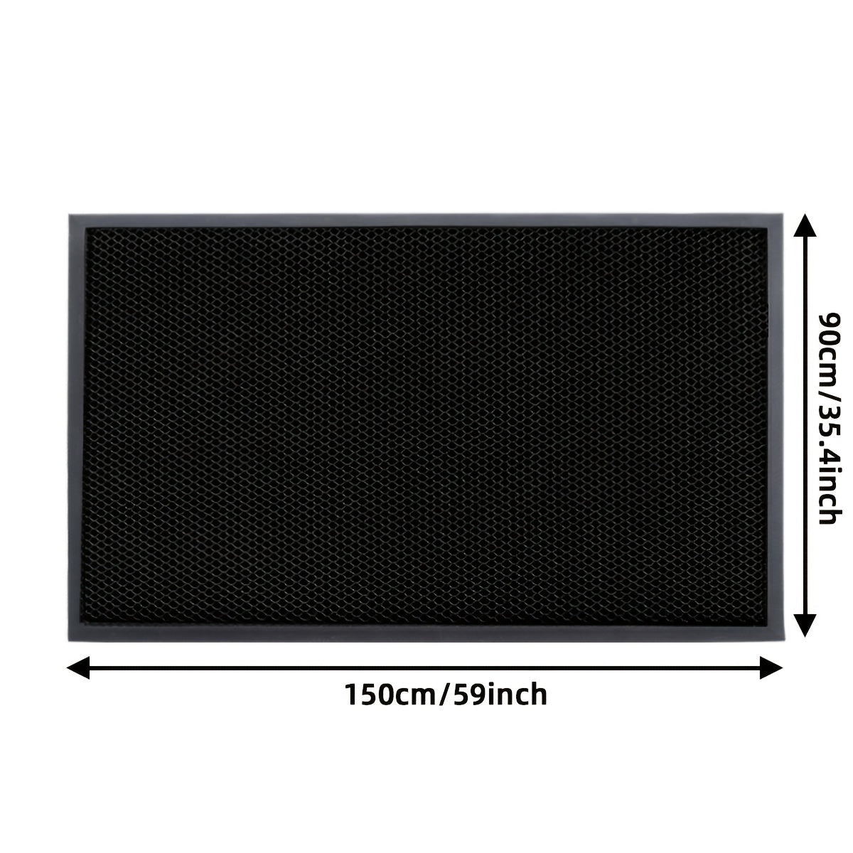 Heavy-Duty Nylon Door Mat – 3D Grid Dirt Trapping Low Profile 0.39" Non-Slip Rubber Backing All-Season for Front Door Patio Garage & Entryway in Black Brown Blue & Black Gray