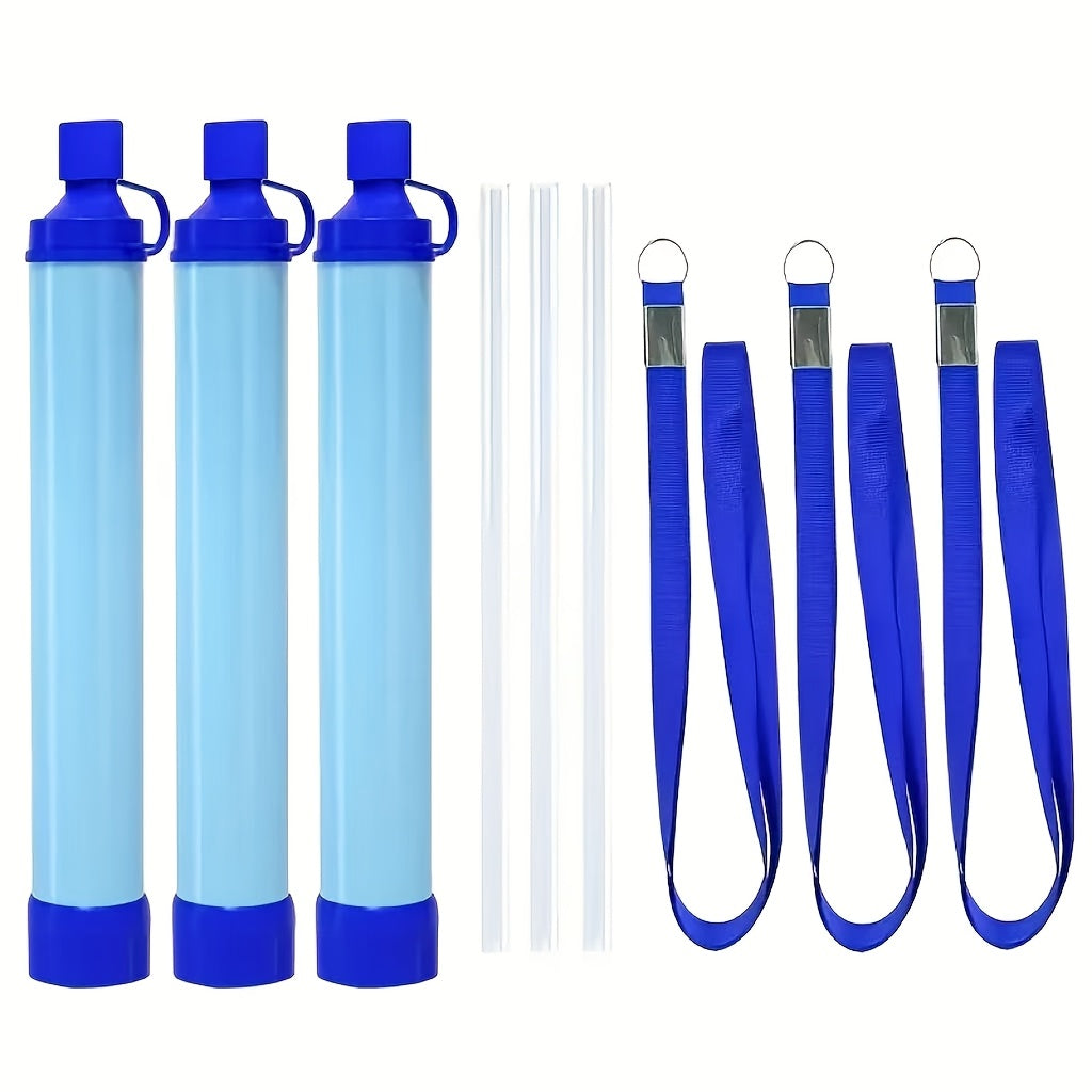 Personal Water Filter Straw Mini Water Purifier Survival Gear for Hiking, Camping, Travel, and Emergency Preparedness, Portable Filtration Straw Removes Bacteria & Contaminants - Set Options (1, 2, & 4 Pack)