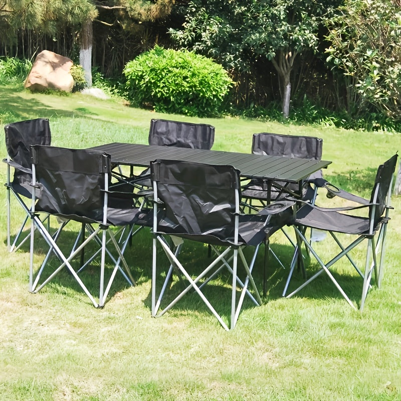 Foldable Camping Chairs 2 Pack – Steel Frame, Oxford Cloth, Cup Holders, Portable Storage Bags for Outdoor BBQ, Courtyard, Beach, Picnic, Holiday Gift