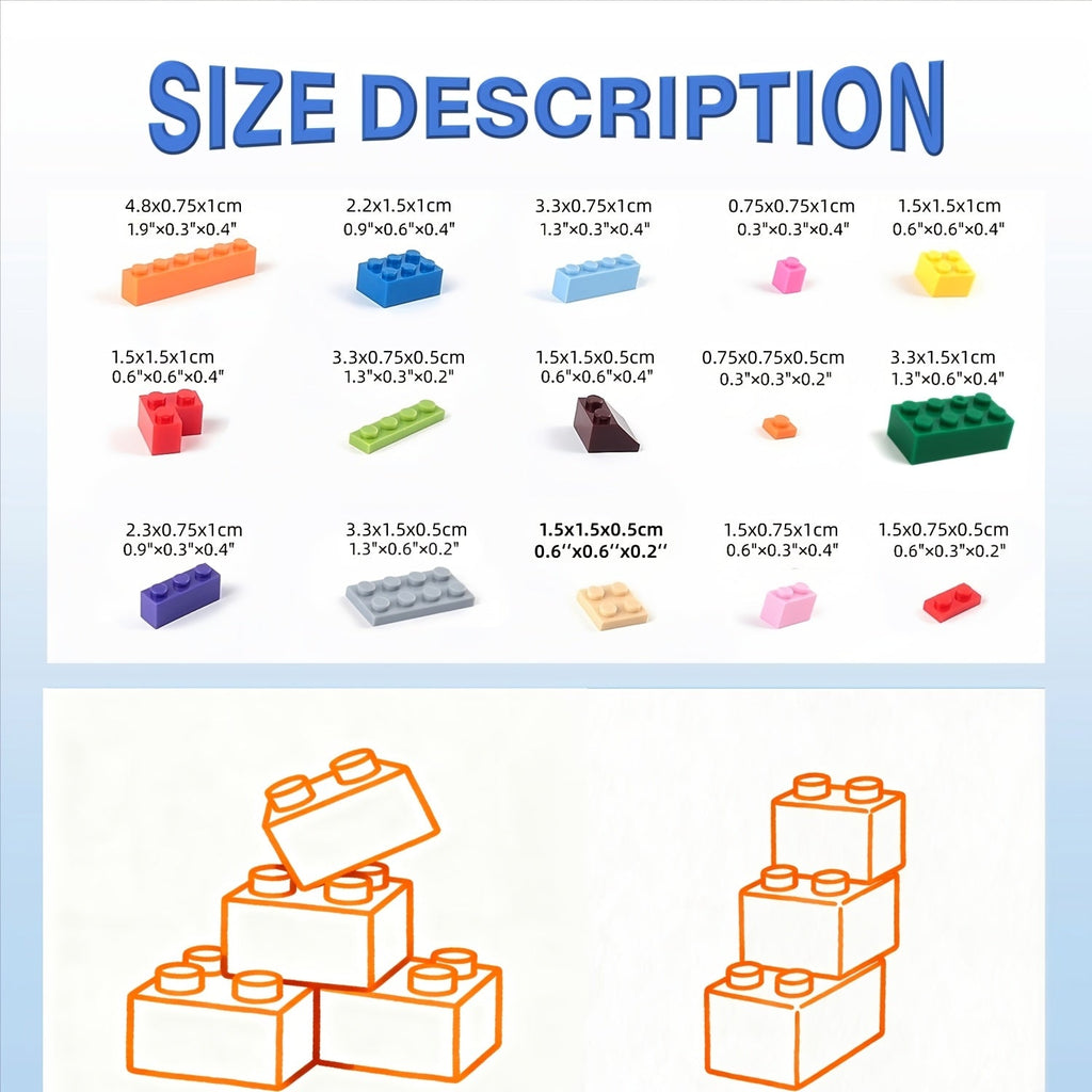 500 Piece Kids Building Blocks Educational Toy Set, DIY Small Particle Interlocking Blocks, Spark Creativity and Imagination, Gift for Boys & Girls, Kindergarten Ages 3+