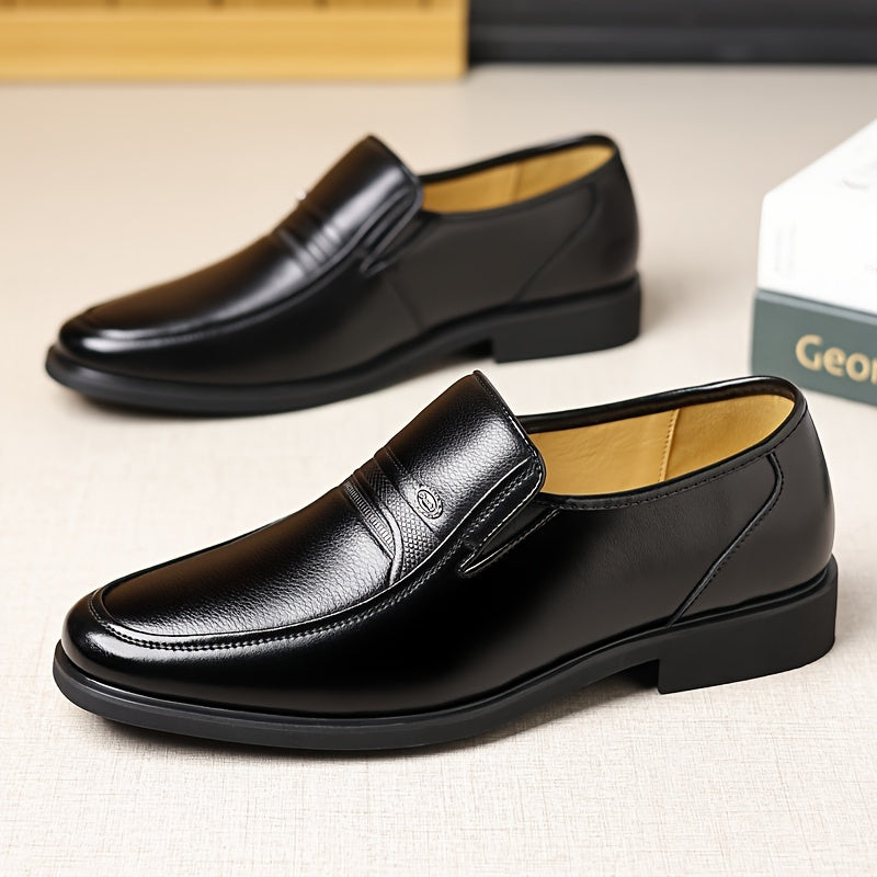 Men's Oxford Dress Shoes Formal Slip-On Business Loafers High-Quality Fashion Leather-Look Footwear for Men Extra Large Sizes US 7-13 Black