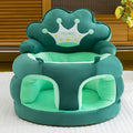 Baby Crown Floor Seat, Cute Sit-Me-Up Support Sofa Chair for Infants Learning to Sit, Baby Sitting Support Seat for Boys & Girls, 5 Colors Including Green Purple Grey Blue & Pink
