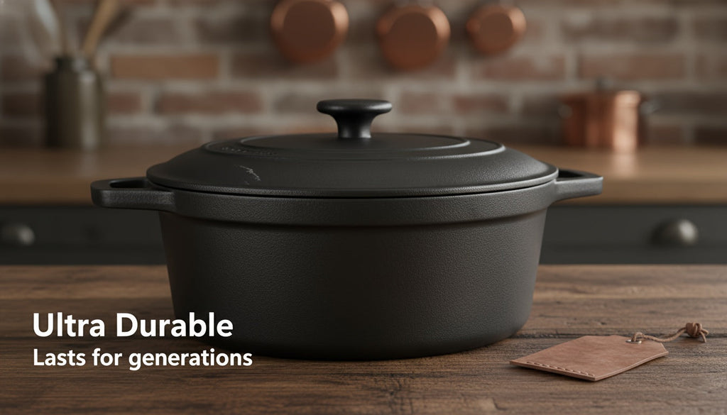 Cast Iron Cookware 6-Piece Non-Stick Set: Skillet, Dutch Oven, and Grill Pan Kit for Induction, Gas, Campfire, BBQ, Outdoor Cooking, and Kitchen