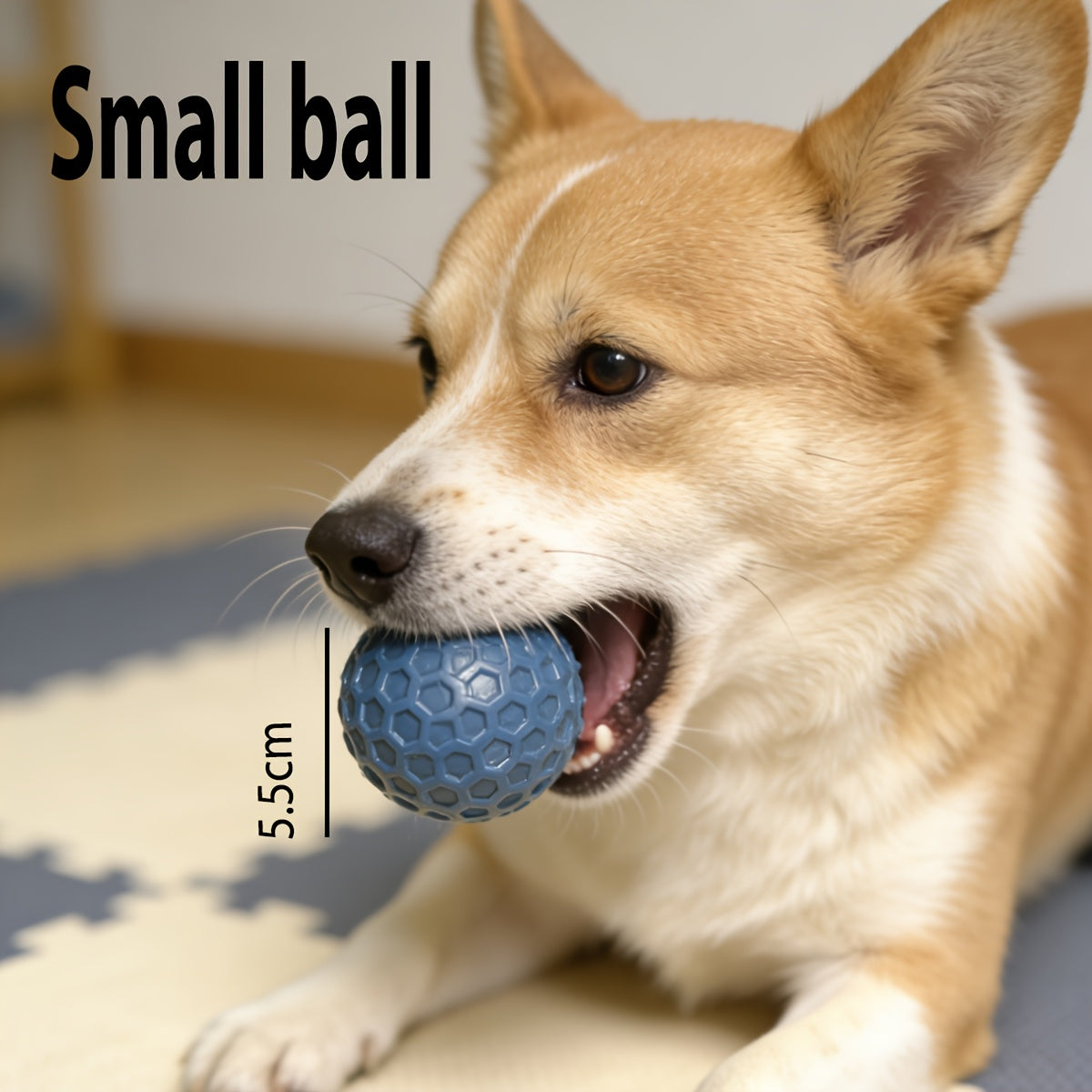 Squeaky Dog Toy Ball for Large Dogs - Super Tough Rubber Bite-Resistant Teeth Cleaning Chew Ball, Interactive Food Dispensing Puzzle Toy, Durable Teething & Squeaker Ball for Aggressive Chewers