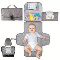 Multifunctional Portable Baby Diaper Changing Pad, Waterproof Urine Isolation Changing Mat for Outings & Travel, Foldable Baby Changing Pad for Mom & Baby On the Go, Grey