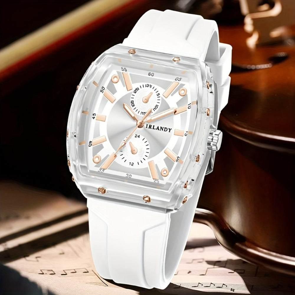 Men's Minimalist Quartz Watch with Silicone Strap - Round Dial Alloy Case Fashion Casual Sports Business Wristwatch for Men, 5 Colors: White, Black, Green, Blue, Brown