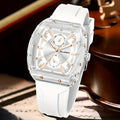 Men's Minimalist Quartz Watch with Silicone Strap - Round Dial Alloy Case Fashion Casual Sports Business Wristwatch for Men, 5 Colors: White, Black, Green, Blue, Brown