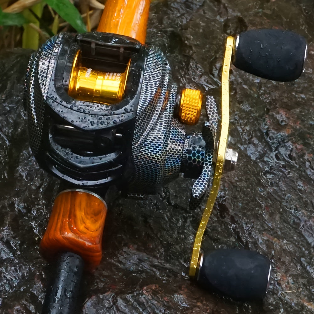 Baitcasting Fishing Reel, Ultra-Lightweight, Magnetic Brake System, 22LB Max Drag – Freshwater & Saltwater Ergonomic Low-Profile Casting Reel, Left & Right Hand, Smooth Gear Ratio
