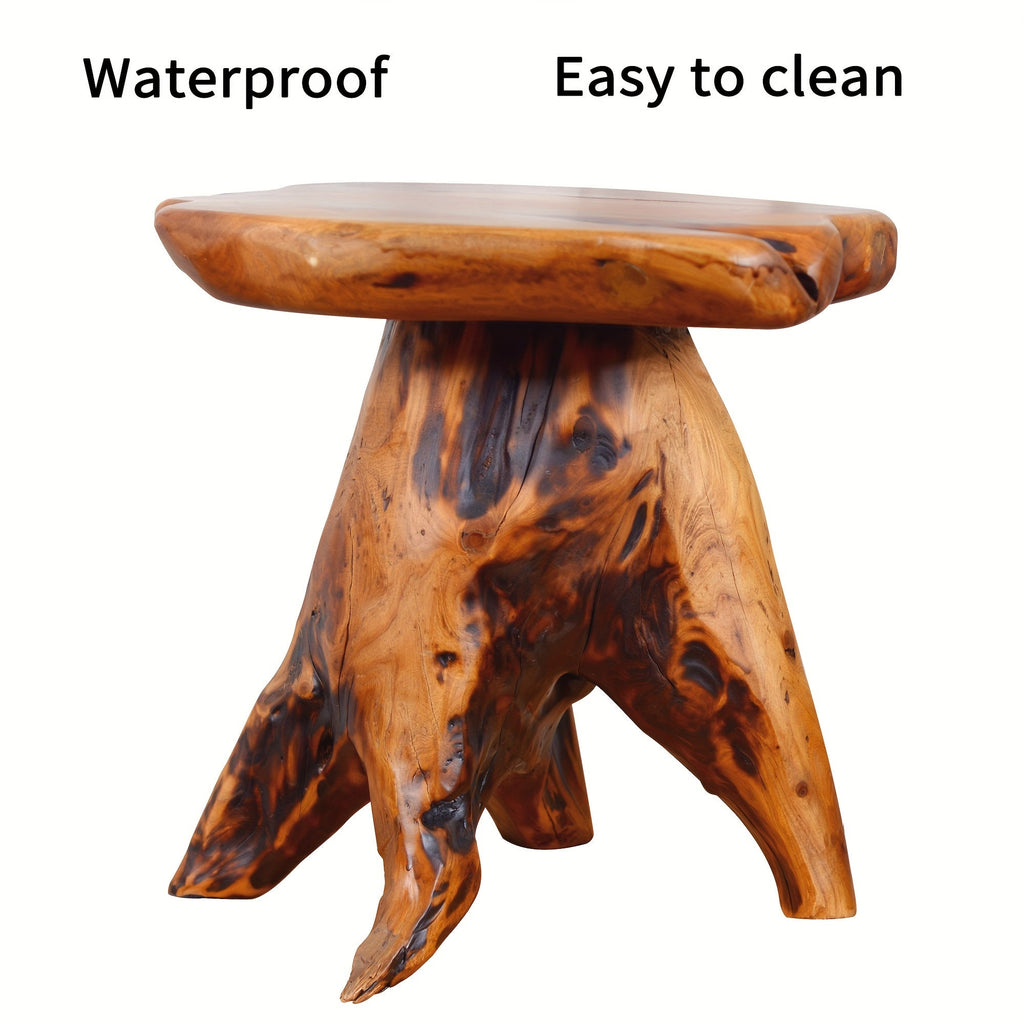 Organizedlife Live Edge Cedar Wood Stool Tree Stump Side Table Plant Stand & Nightstand 250 Lbs Capacity Solid Fir for Garden Living Room & Bedroom – Rustic Natural Decor