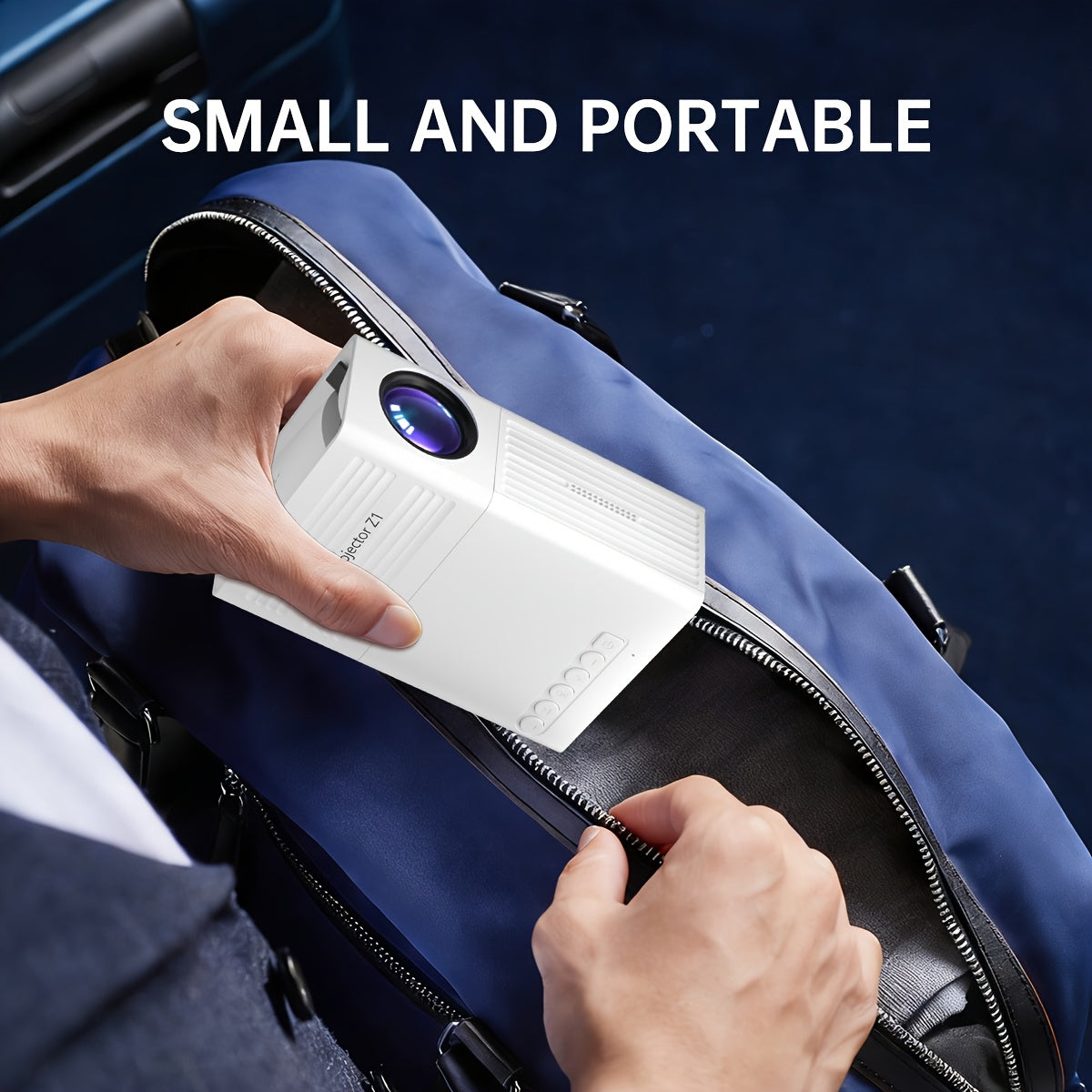 Portable Projector, 1080P Supported, 1280x720 Native Resolution, with Remote Control, USB Compatible with Smartphones, Tablets, Laptops, TV Sticks, Big Screen Home Theater