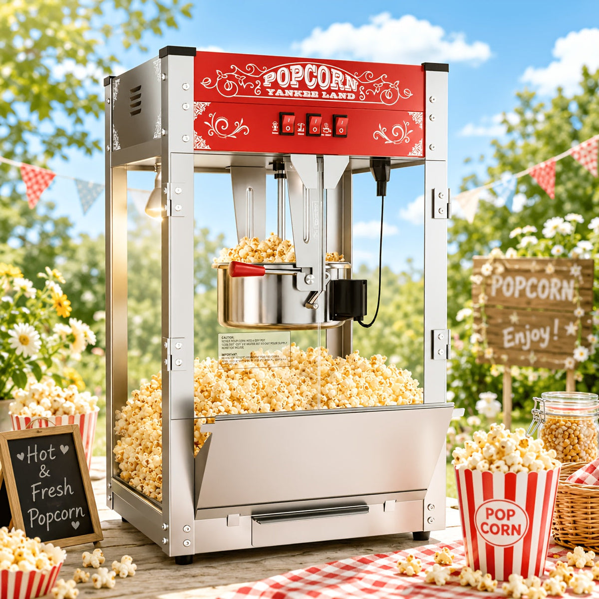 Popcorn Machine 8oz–32oz Commercial-Grade Countertop Popcorn Maker with 3-Switch Control for Home Movie Theater Parties & Game Nights – Multiple Sizes & Colors