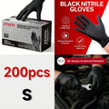 Black Nitrile Disposable Gloves 200 Pack Latex-Free Chemical Resistant High-Density Flexible Fit Industrial Grade for Cleaning, Tattooing, Painting, Car Washing – S M L XL