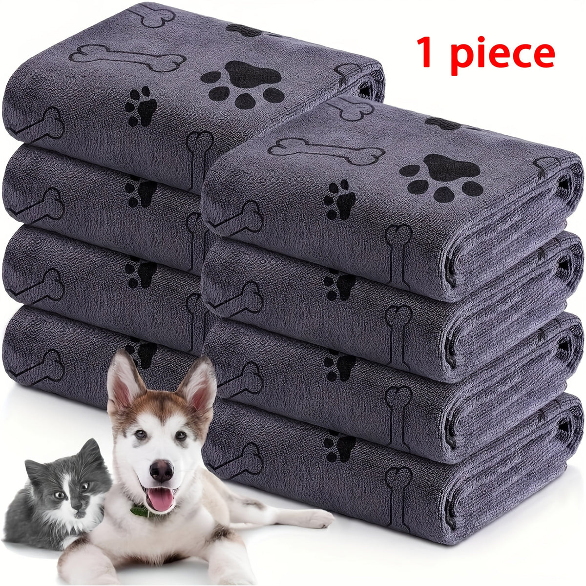 Large Pet Bath Towel for Dogs & Cats, 40x24 Inch Super Absorbent Quick-Dry Microfiber Dog Towel, Soft Drying Blanket for Bathing, Grooming & Beach – Pet Supplies Gift