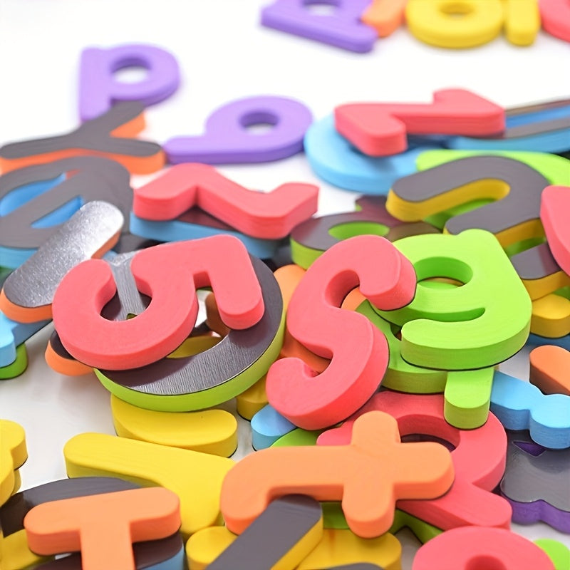 50 Pcs Magnetic Letters and Numbers for Kids, Colorful Alphabet Refrigerator Magnets, Educational Fridge Stickers, Learning Toy for Toddlers, Preschool Spelling, Reading ABCs 123s Gift (Random Colors)