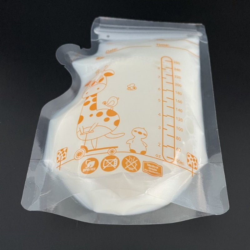 50-Pack Breast Milk Storage Bags, Double Leak-Proof Seal Freezer & Refrigerator Safe Milk Bags for Breastfeeding Moms, 8.45oz Shatterproof Bags for Expressed Breast Milk & Formula