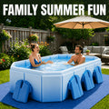 Extra Large Non-Inflatable Foldable Swimming Pool 600L+ Capacity Rigid Puncture-Proof Frame for 4–6 People Family & Pet Use – Backyard Garden Patio – Blue or Gradient Blue