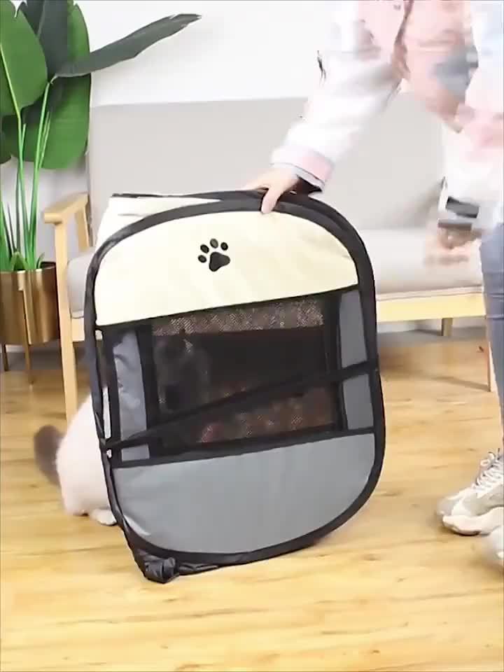 Foldable Octagonal Pet Playpen Tent for Dogs and Cats - Oxford Fabric, No Assembly Required, Indoor/Outdoor Pet Enclosure, Kennel, Maternity Room, Available in M, L, XL, Blue & Beige
