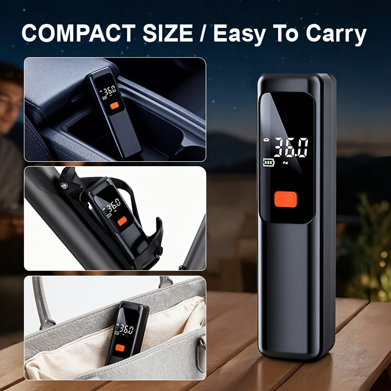 Wireless Portable Tire Inflator Air Compressor with Digital LED Display, Automatic Tire Pressure Detection, USB-C Rechargeable for Car, Bicycle, Motorcycle Tires, and Basketball Inflating