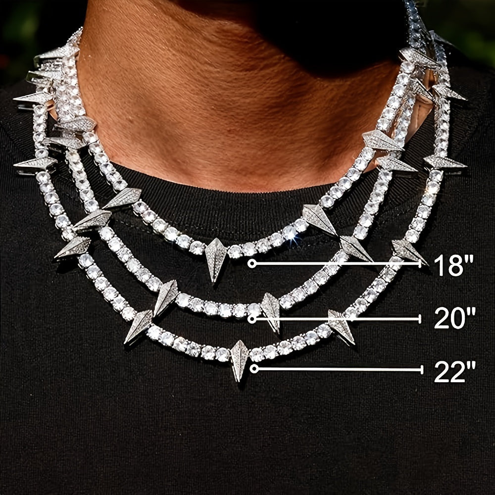 Wolf Tooth Pendant Necklace for Men, Gothic Tribal Spike Chain Necklace, Bold Statement Jewelry, Sizes 18, 20, 22 Inch, Gift for Him, Christmas, Valentine, Birthday