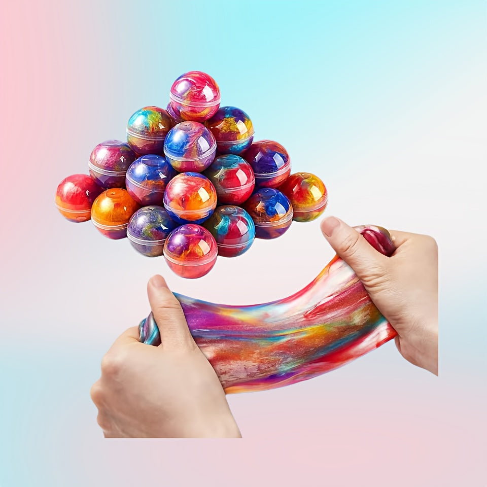 Galaxy Slime Balls 36-Pack Party Favors for Kids, Bendable, Flexible, Non-Sticky, Mess-Free Slime Spheres, 3 Galaxy Color Combos, Classroom Rewards, Birthday, Easter, Halloween, Christmas Gifts