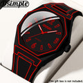 Analog Quartz Wrist Watch for Men, Women & Teens – Unisex Round Dial Silicone Strap Fashion Watch in 5 Colors, Lightweight Casual Outdoor Daily Wear, Birthday & Back-to-School Gift Idea (Red, Blue, Black, White, Green)