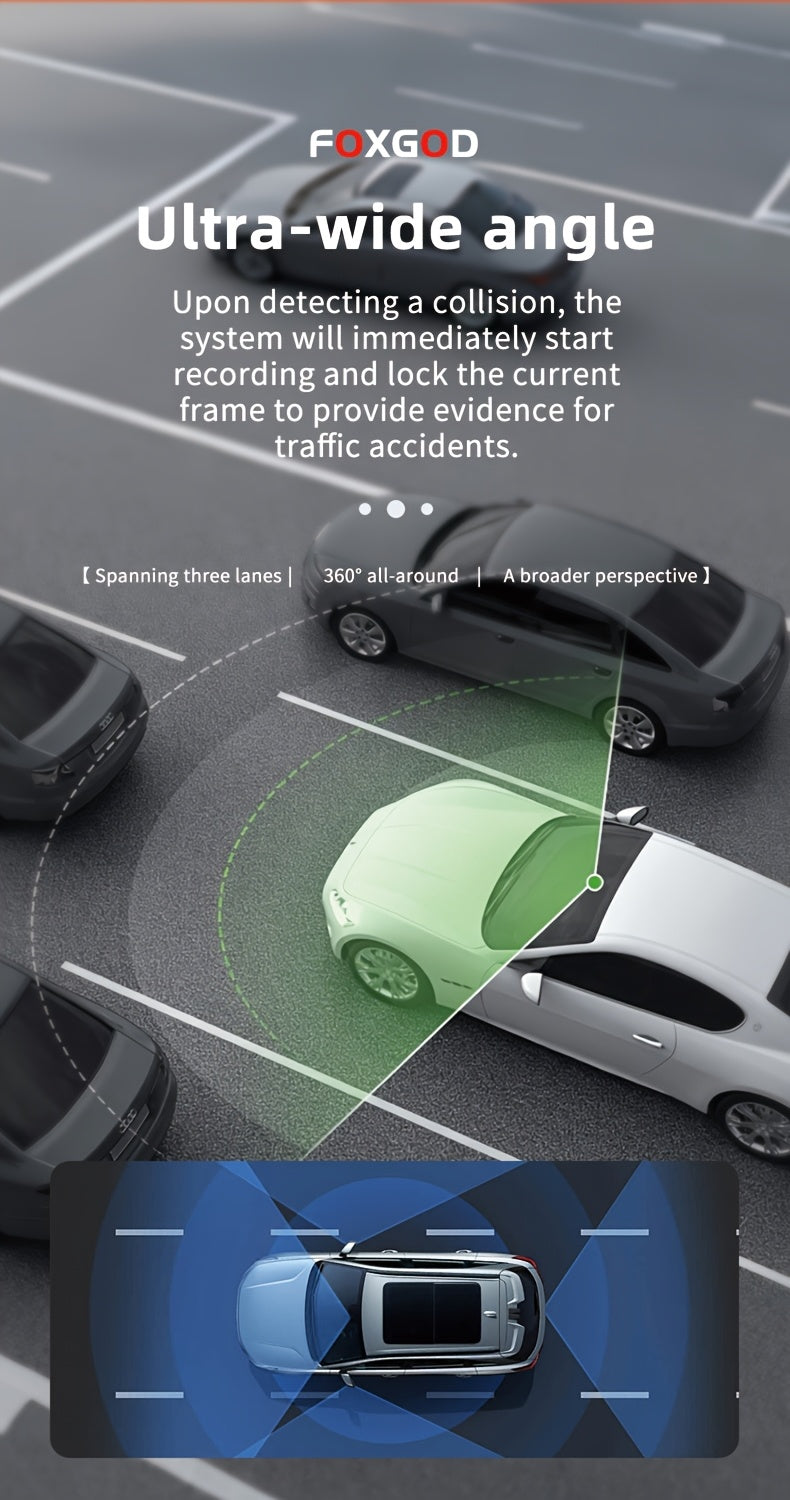 360° Dash Cam 3/4 Channel 1080P HD with Night Vision, WDR, G-Sensor, Loop Recording, 24/7 Parking Monitor, and WiFi; Multi-Lens Car Camera System for Full Coverage and Zero Blind Spots