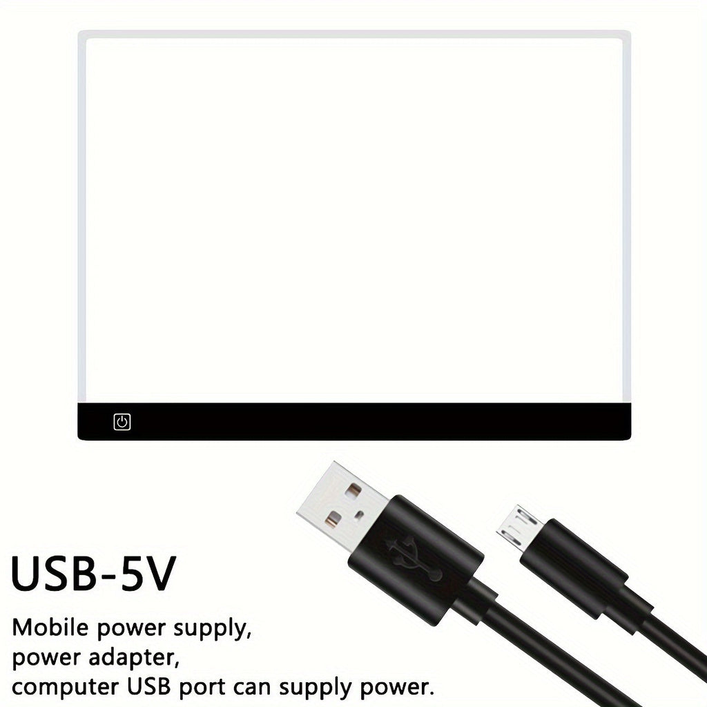 LED Light Pad for Diamond Painting A2 A3 A4 A5 USB Powered Adjustable Brightness Light Board Kit for Tracing, Sketching, Drawing, Animation, Stencil, Art, and Craft with Optional Bracket & Drill Pen