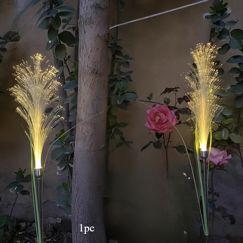 Solar Powered Golden Grass Garden Lights – Energy-Efficient Outdoor Decorative Stake Lights for Yard, Patio & Balcony, Ni-MH Battery, Semi-Flush Mount, Available in 1pc or 2pcs