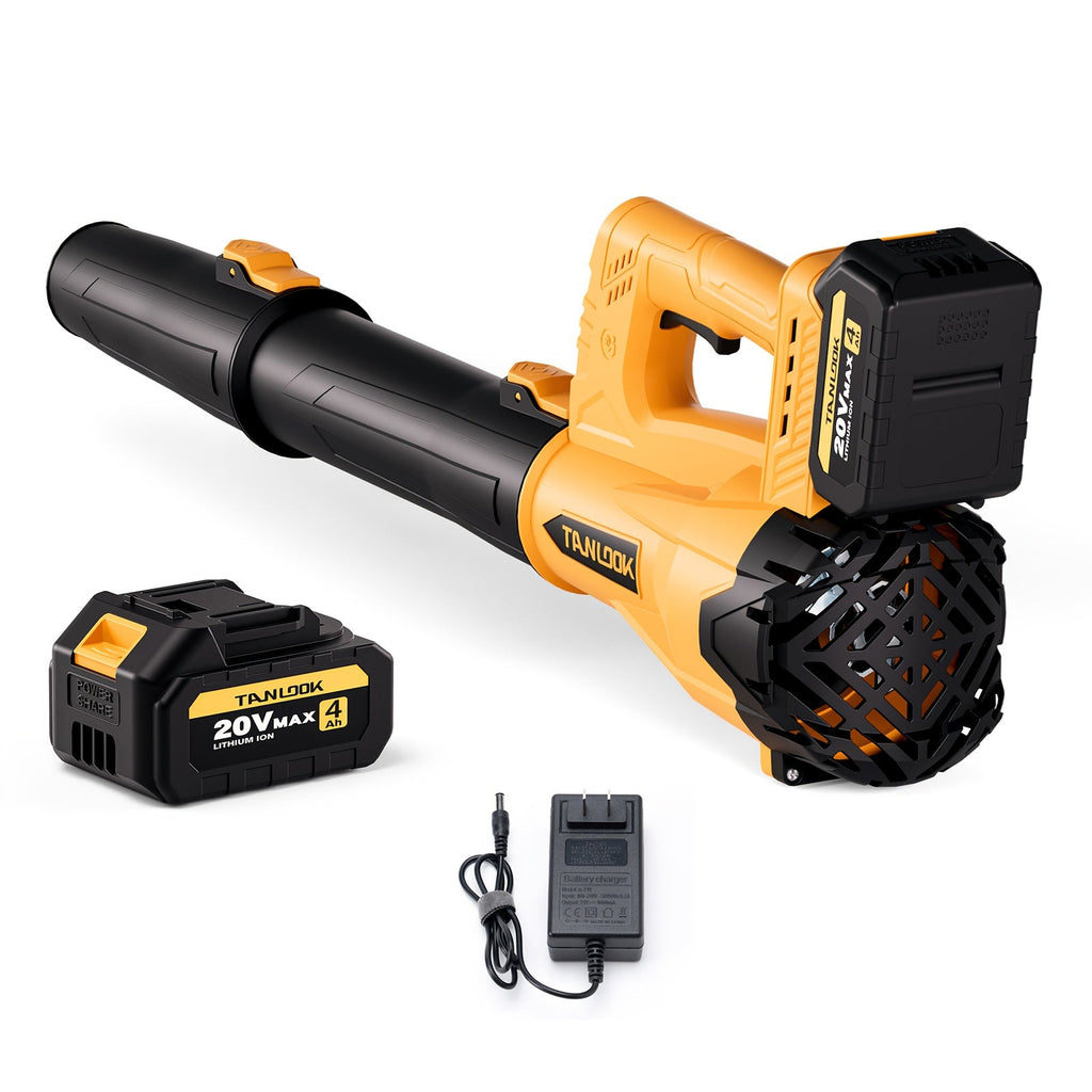 Electric Cordless Leaf Blower with Battery - Extended Nozzle, Ergonomic Anti-Slip Handle, Lightweight for Lawn Maintenance, Debris Removal & Snow Blowing - 6-Speed, Yellow, Red & Pink