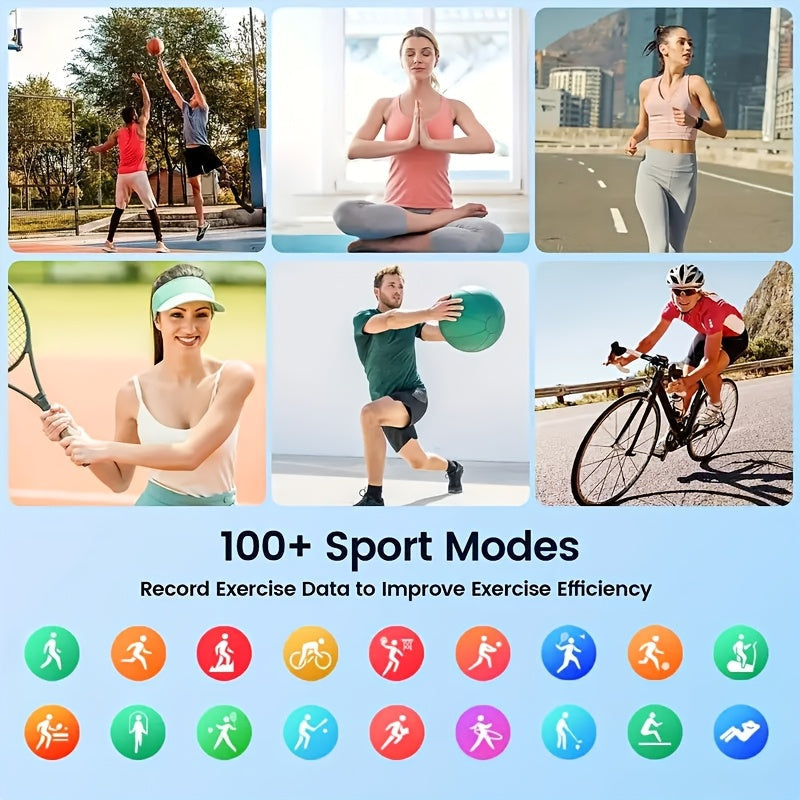 Smartwatch 1.83-inch HD Screen, Bluetooth Call, Music Playback, Sleep Monitor, Calorie & Step Fitness Tracker, Sports Watch, 3 Colors, Gift